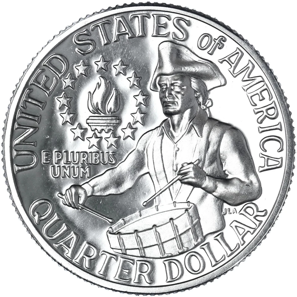 Moneda Bicentenario 1976 S Washington 40% Plata Cuarto Prueba Foto 3 de 4