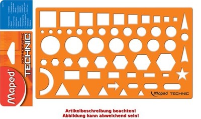 Maped Zeichenschablone NORMOGRAPHE TECHNIC, orange