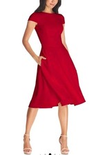 Dress The Population Livia Dress Size XL Garnet Fit Flare Midi w/ Pockets