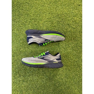 Brooks Trace Mens Running Shoes Grey Navy Lime Green 1103881D027 Size 7.5