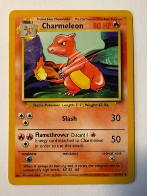 Charmeleon Uncommon Base Set 024/102 MP