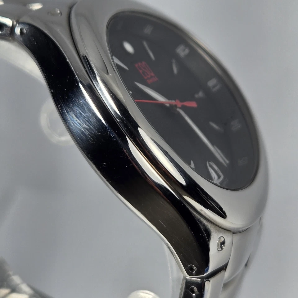 ESQ SUIZO HOMBRE ACERO INOXIDABLE 37mm RESISTENCIA AL AGUA 100M esfera negra Foto 2 de 4