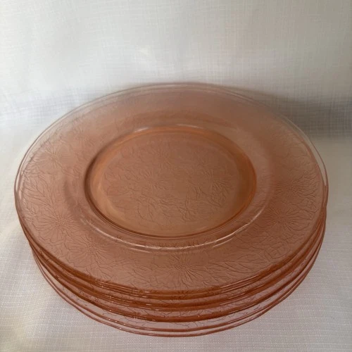 8 Macbeth Evans Dogwood 9” Plates Set Depression Floral Etch Dish