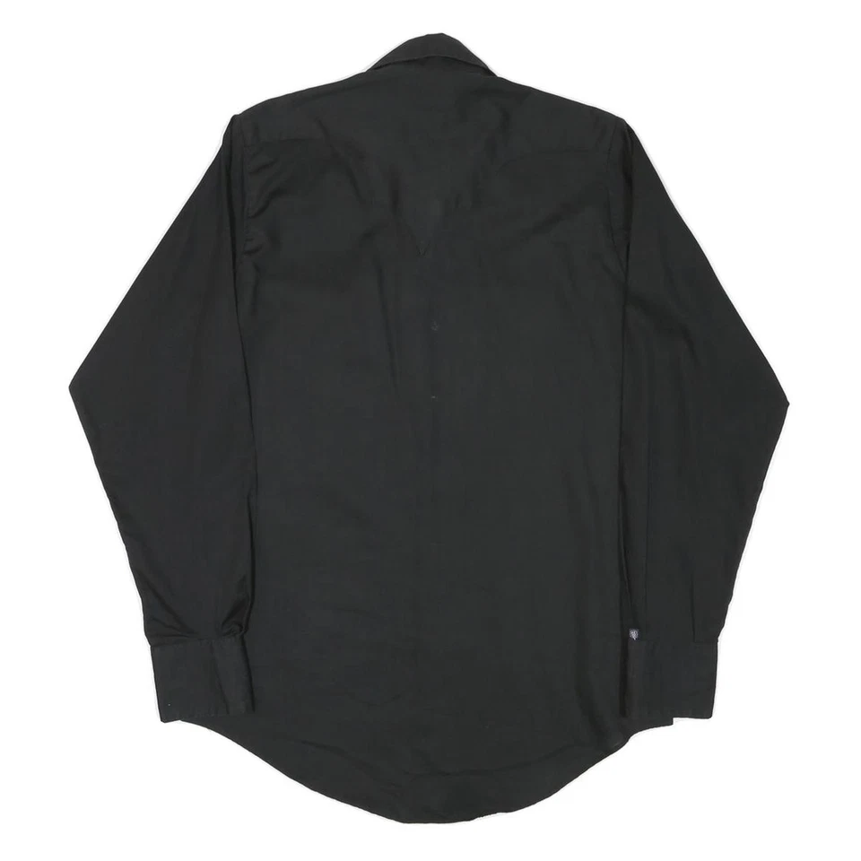 ROCKMOUNT Mens Black Western Shirt S Diamond Snap Button Cowboy Style - Image 3 of 4