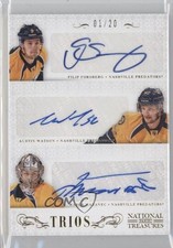 2013 Panini National Treasures Trios 1/20 Filip Forsberg Austin Watson Auto 0c3
