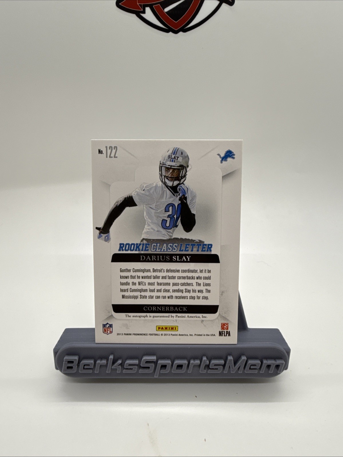 Darius Slay 2013 Panini Prominence Rookie Class Letter L Auto /100 Patch Lions view 4