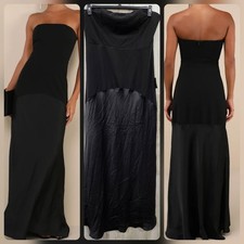 LULUS Compelling Style Black Strapless A Line Maxi Dress Classy Size MEDIUM**NEW