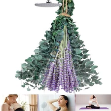 17″ 115Pcs Dried Eucalyptus Flower Lavender Mix Bouquet for Shower Home Decor