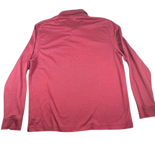 UNTUCKit Mens XL Large Red Long Sleeve Polo Shirt Casual Top - Picture 3 of 6