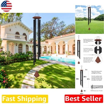Large Wind Chime 60'' Deep Tone - Solid Beech Wood, Aluminum Tubes, Contempora...
