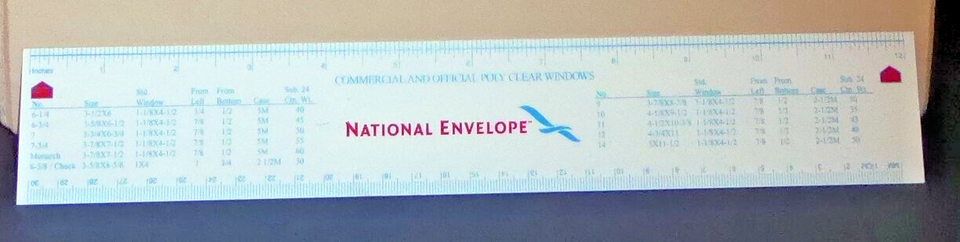 Vintage National Envelope Ruler Plastic | eBay