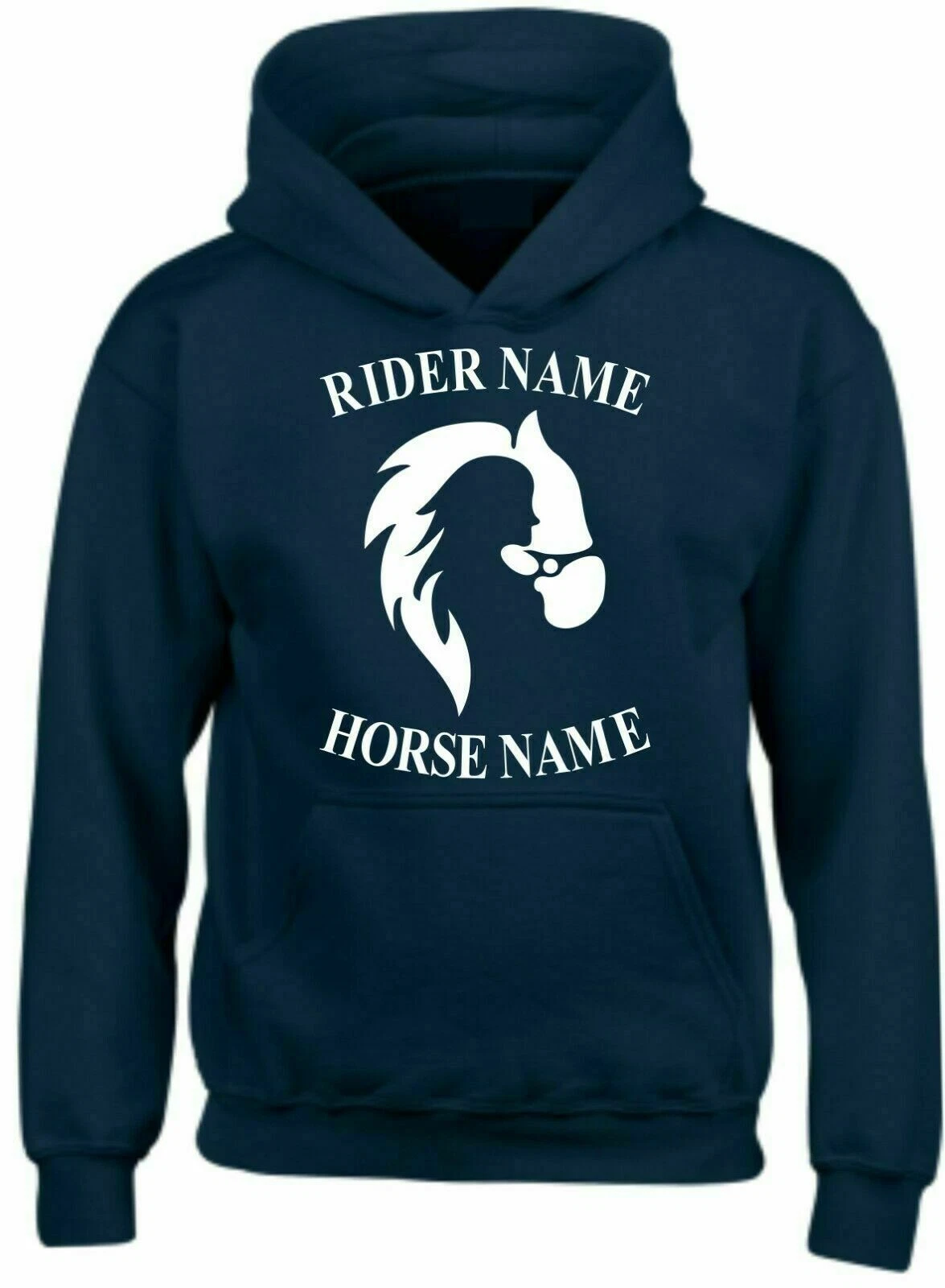 Personalised Horse Hoodie Adults Equestrian Rider Boys Girls Pony Jumpers Hoody