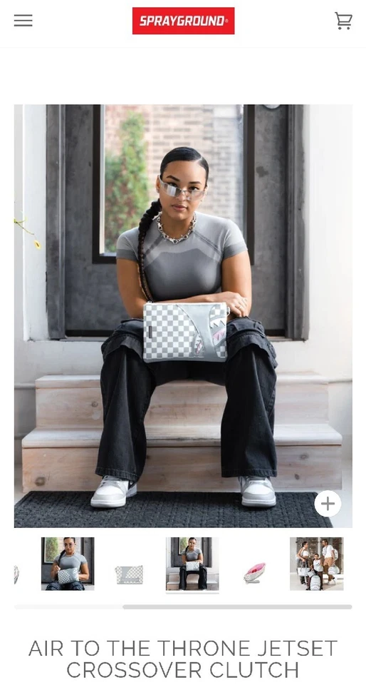 Bolso de Mano SPRAYGROUND Air To The Throne Jetset Cruzado a Cuadros Foto 3 de 4