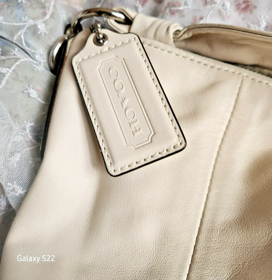 Bolso de Hombro Coach Kristin Hobo con Mango Cartera Marfil/Blanco Cartera Bolso de Mano Foto 2 de 4