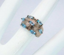 Eleganter Topas Ring 925 Sterling Silber dunkel Rhodiniert - Top Design