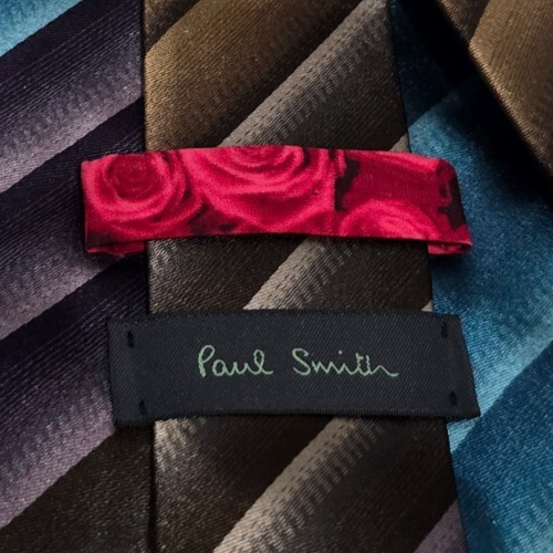 Paul Smith Made in Italy 100% Silk Necktie - Multicolored Striped - 3 3/4" x 58" - Picture 5 of 6
