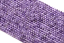 2-3MM Natural Lavender Amethyst Beads Brazil AA Faceted Round Loose Beads 15"