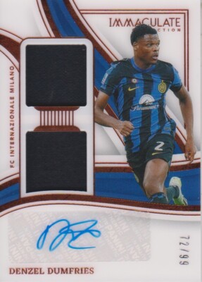 2023-24 Immaculate Collection Dual Swatch Autographs Denzel Dumfries #12/99