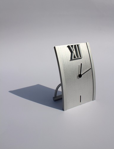 Elegante Orologio da tavolo da scrivania in vetro contemporaneo alluminio decorazione casa pieghevole - Foto 6 di 11