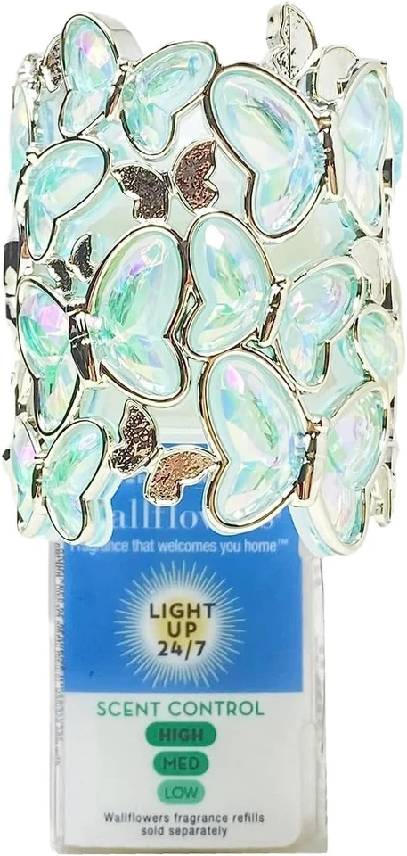 Bath & Body Works Blue Gem Butterflies Wallflowers Fragrance Plug & Nightlight - Image 2 of 2