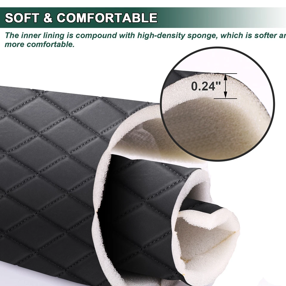 Tapicería de techo de coche de cuero sintético de tela de vinilo acolchado de 63" espuma de 6 mm por yarda Foto 3 de 4