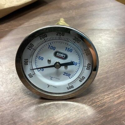 Cain Industries 467084 Thermometer 3'' Dial 1/2'' NPT L=2.5'' 50-500F/C