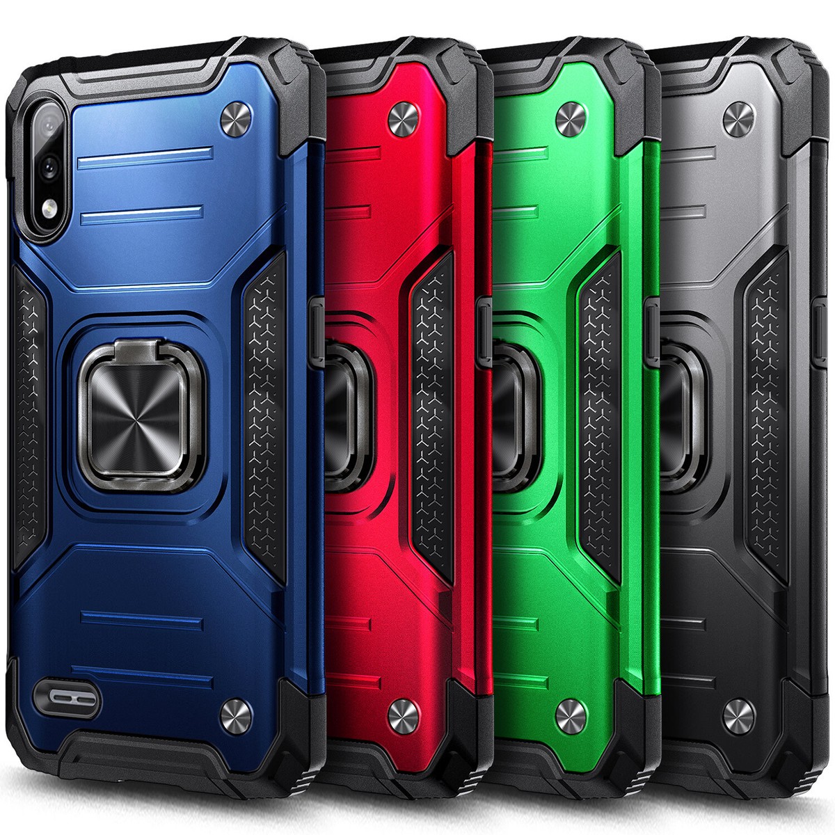 Case For LG K22 K22 Plus Shockproof Ring Kickstand Cover with Tempered  Glass