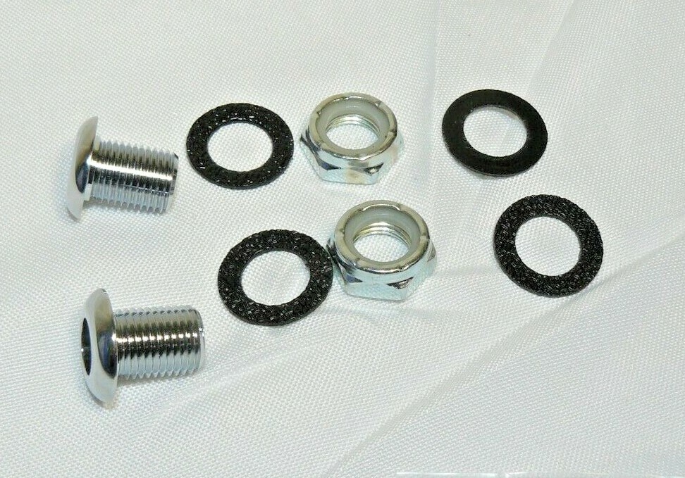 NEW Chrome 1/2" Die Cast Drum Air Vent Set of 2 & Gaskets for Bass Tom