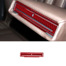 For Audi Q7 2007-2015 Red Carbon Fiber Rear Armrest Cup Holder Cover Trim 2Pcs