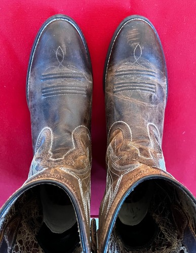Ariat New Leather Ladies Billie 8.5B Embroidered Naturally Distressed Boots - Picture 3 of 11