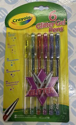 Crayola Glitter Gel Pens 6pk Brand New UK