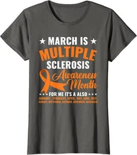 March Is Multiple Sclerosis Awareness Month Warrior Ladies' Crewneck T-Shirt