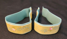 Set of 2 Antique Vintage Hand Painted Celluloid Crib Blanket Stroller Clips B32