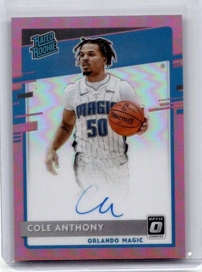 2020-21 Panini Donruss Optic Basketball Cole Anthony #165 RC Pink Auto /25 (B)