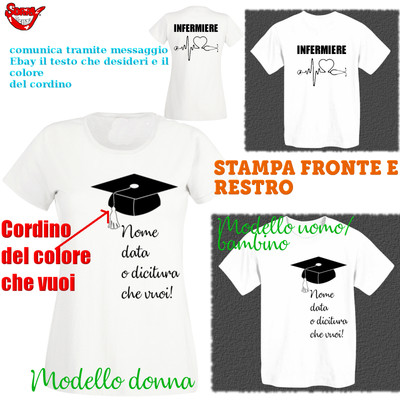 T-shirt LAUREA DOTTORE DOTTORESSA INFERMIERE infermiera infermieristica oss  | eBay