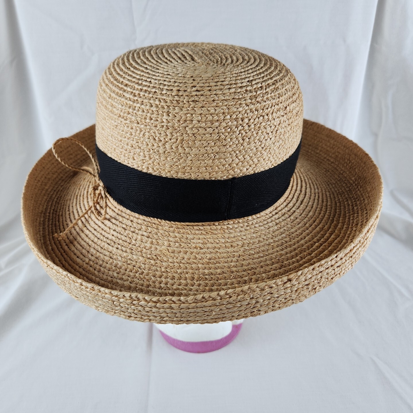 Helen Kaminski Classic Straw Hat Fedora 22.5 in Med 100 Raffia Made
