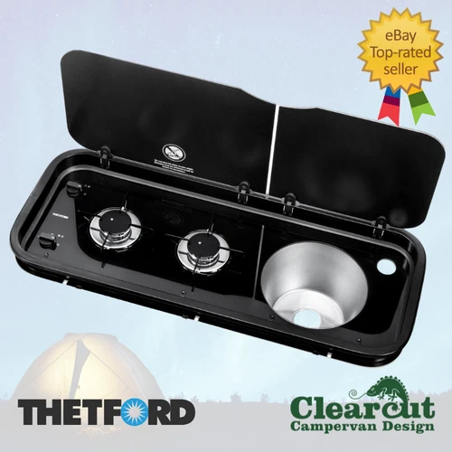 Thetford Topline 111 Black Double Hob and Sink Campervan/Motorhome 12v