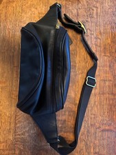 COACH Vintage Canteen Waist Pouch 0515 Black Leather Belt Bag Fanny Pack