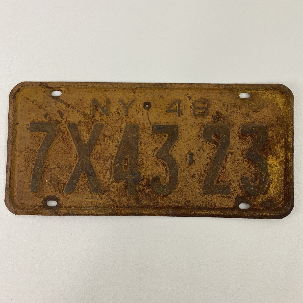 Vintage New York NY 48 License Plate 1948 Tag 7X4323 | eBay