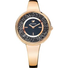 *NEW* SWAROVSKI CRYSTALLINE PURE BLACK DIAL ROSE GOLD LADIES QUARTZ WATCH