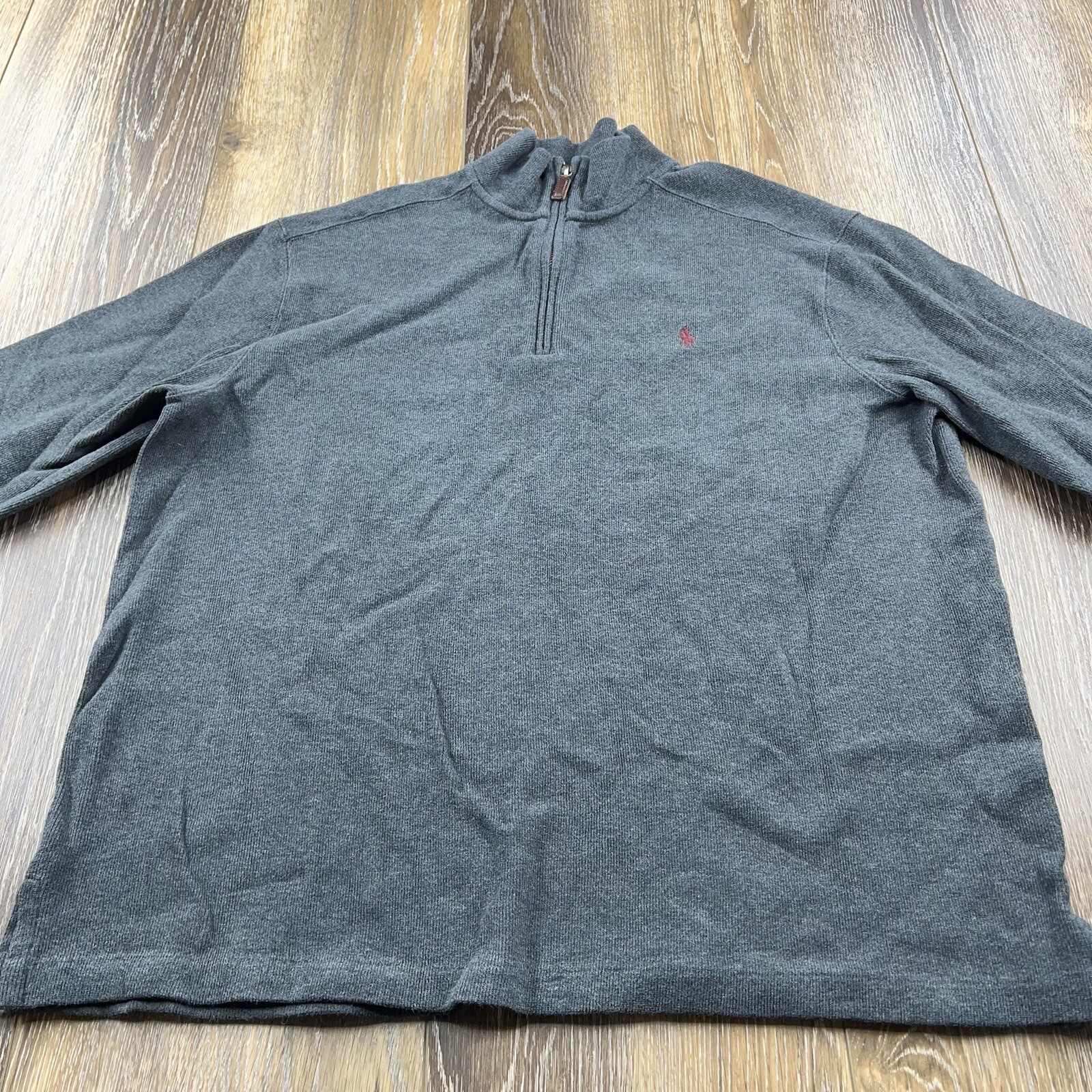 Felpa vintage polo Ralph Lauren uomo XL grigio ricamato logo pony maglione