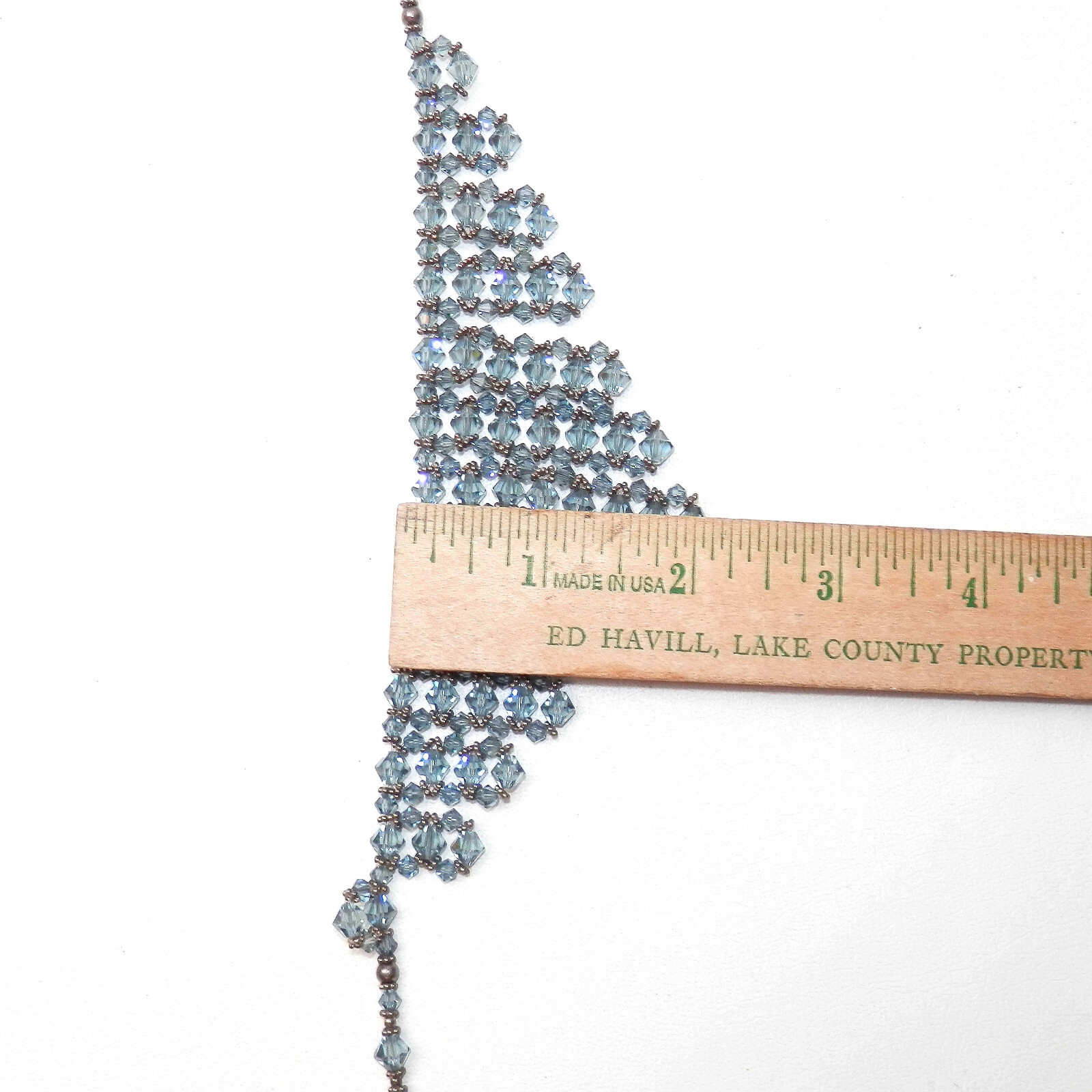 Vintage Solid Sterling Silver 925 Clear Blue Bead… - image 6