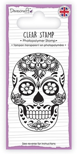Dovecraft Sugar Skull Photopolymer Clear Stamp Made in the UK