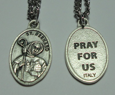 St Bernard of Clairveau Holy Medal on Chain - Bees, Beekeepers & Candlemakers  