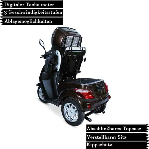 ECO ENGEL 500 Braun, 25 km/h, , 1000 Watt Elektromobil, Seniorenmobil, E Trike - Bild 3 von 14