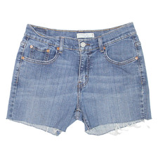 LEVI'S 505 pantaloncino donna denim cut-off blu M W29