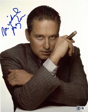 Michael Douglas Signed Autograph Wall Street 11X14 Photo BAS Beckett