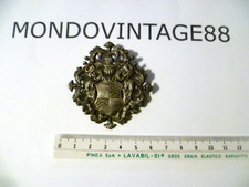 SPILLA METALLO VINTAGE STEMMA NOBILIARE NOBILTA' ARALDICA ITALIA 5,5 X 6 CM