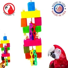 1620 Big Block Stacker Large Macaw Blocks Amazon Wood Perch Conure Food African 