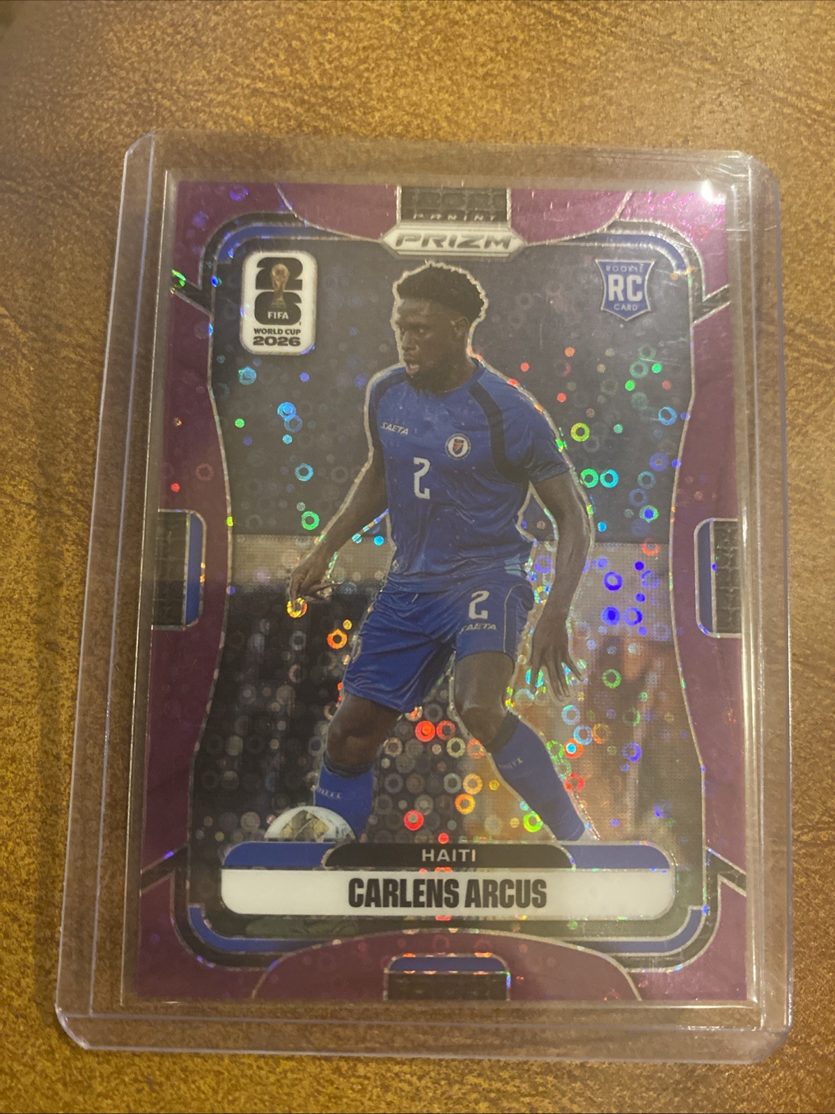 2026 Panini Prizm FIFA World Cup Carlens Arcus Purple Rookie /335 view 1